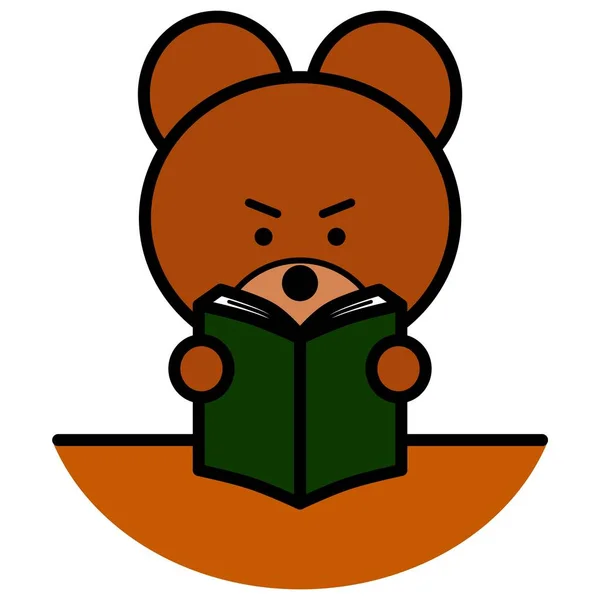 熊が本を読んでいる図です — ストック写真