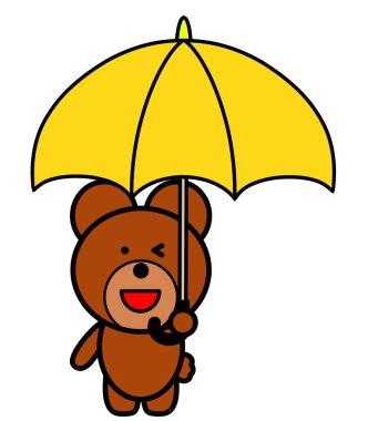 an illustration of bear holding an umbrella