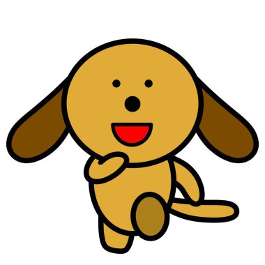 an illustration of running dog