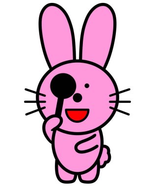 an illustration of rabbit having an eye test