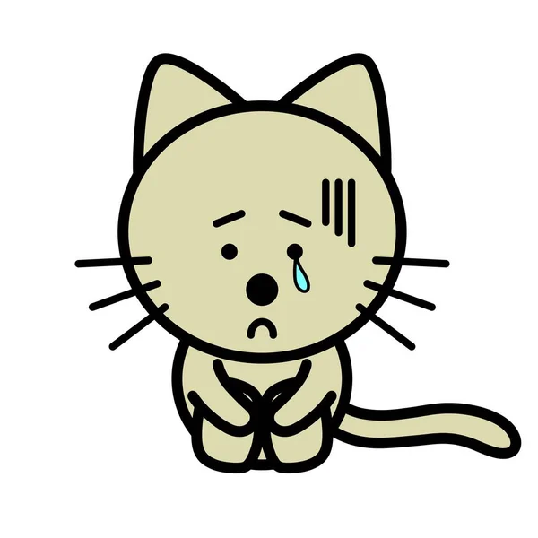 Una Ilustración Gato Deprimido — Foto de Stock