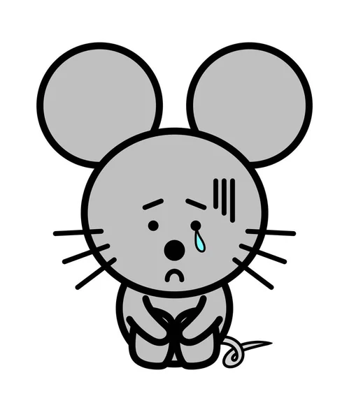 Uma Ilustração Rato Deprimido — Fotografia de Stock