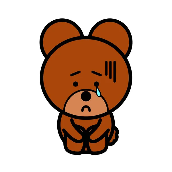 Uma Ilustração Urso Deprimido — Fotografia de Stock