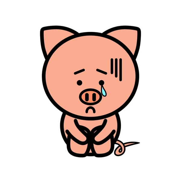 Иллюстрация Подавленной Свиньи — стоковое фото