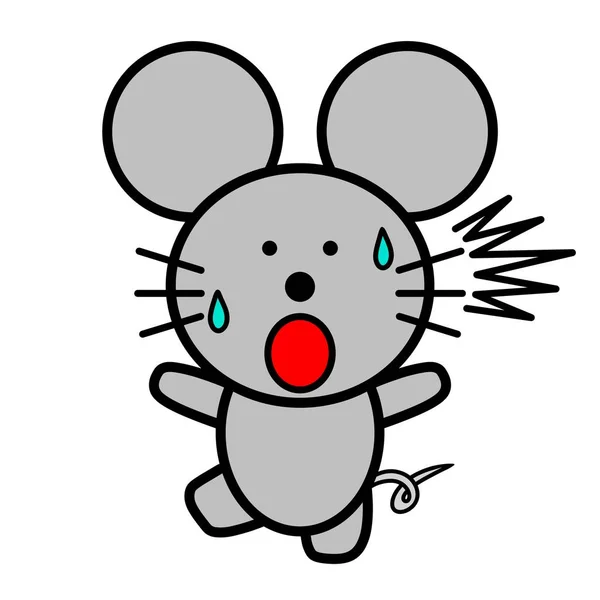 Ilustracja Zaskoczonej Myszy — Zdjęcie stockowe