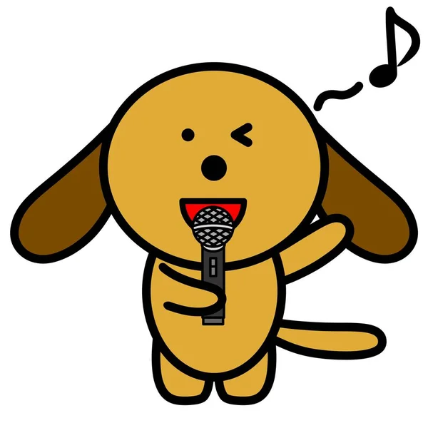 Ilustracja Śpiewającego Psa — Zdjęcie stockowe