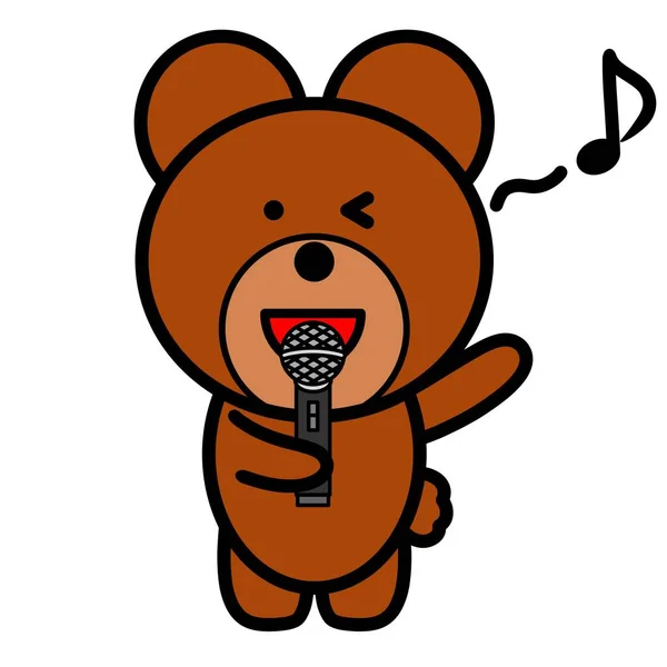 Illustration Singing Bear — Stock Photo, Image