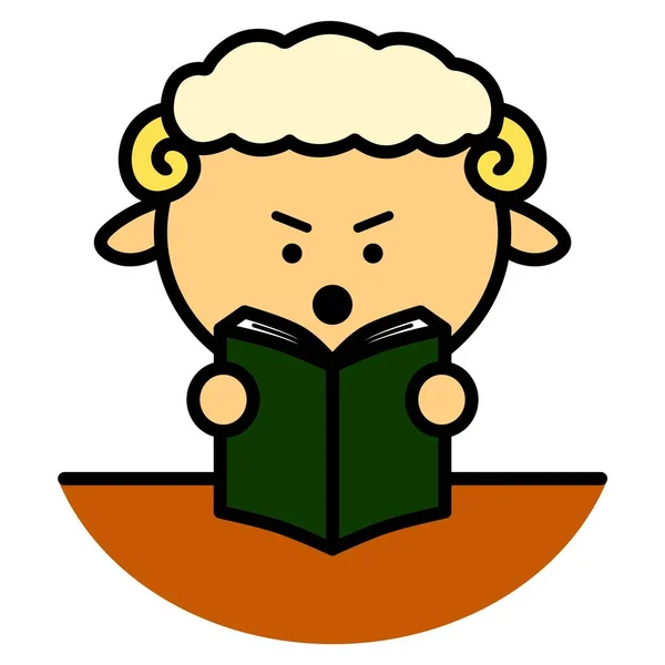 an illustration of sheep reading a book