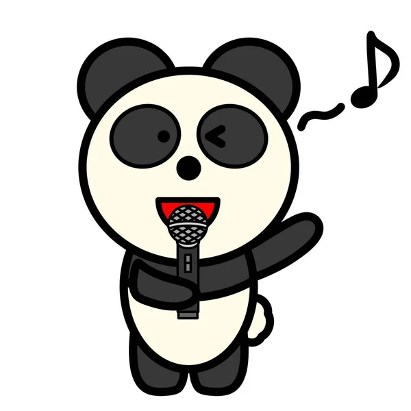Eine Illustration Des Singenden Pandas — Stockfoto