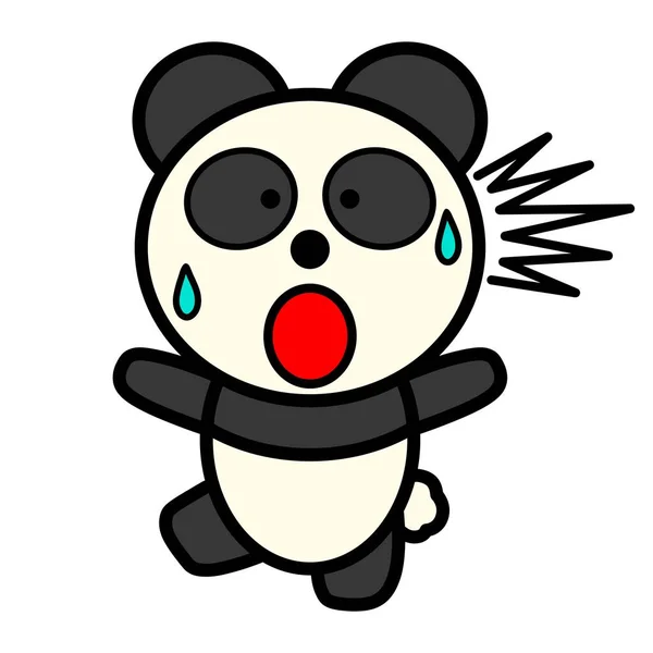 Uma Ilustração Panda Surpreso — Fotografia de Stock