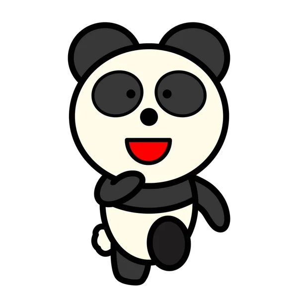 Koşan Bir Panda Çizimi — Stok fotoğraf