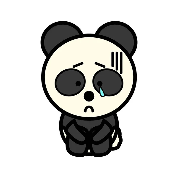 Uma Ilustração Panda Deprimido — Fotografia de Stock