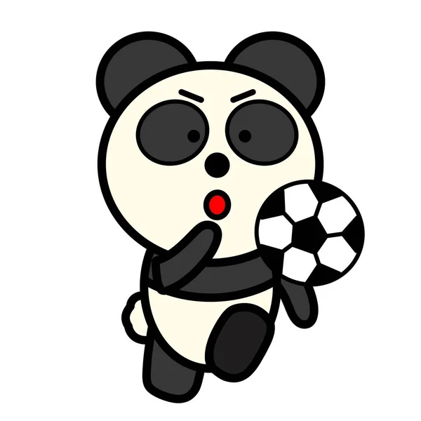 Bir Futbol Topunu Tekmeleyen Pandanın Resmi — Stok fotoğraf