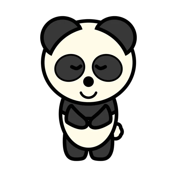 Eğilen Bir Pandanın Çizimi — Stok fotoğraf
