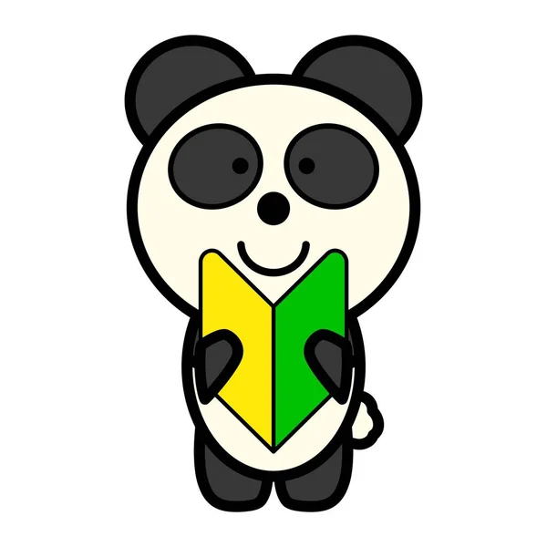 Abbildung Eines Panda Mit Einem Fahranfängeraufkleber — Stockfoto