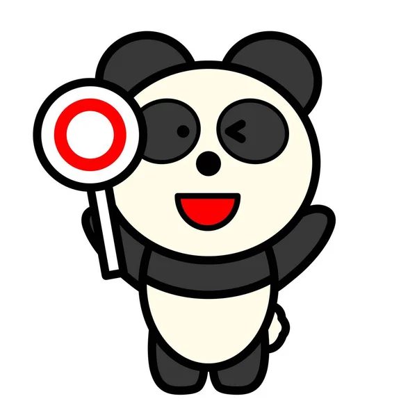 an illustration of a panda putting out a circle