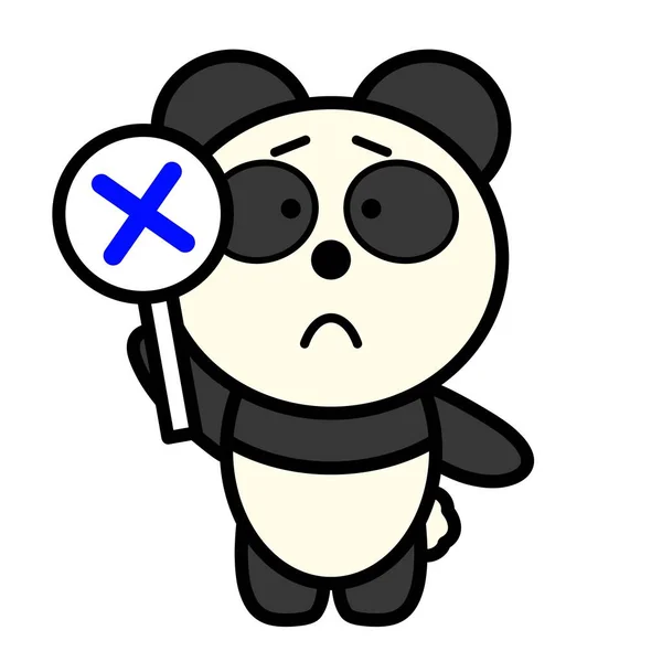 Illustration Eines Panda Der Ein Kreuz Ausstreckt — Stockfoto