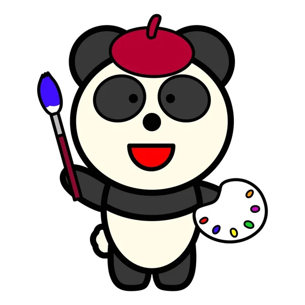 Illustrazione Del Pittore Panda — Foto Stock