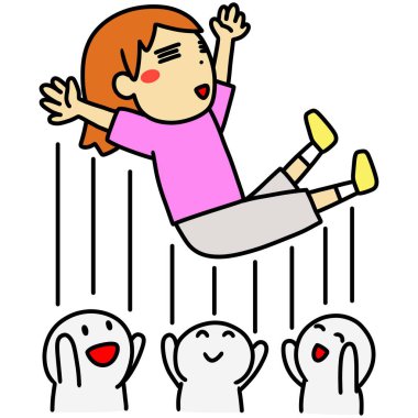 Havaya atılan bir kızın resmi.