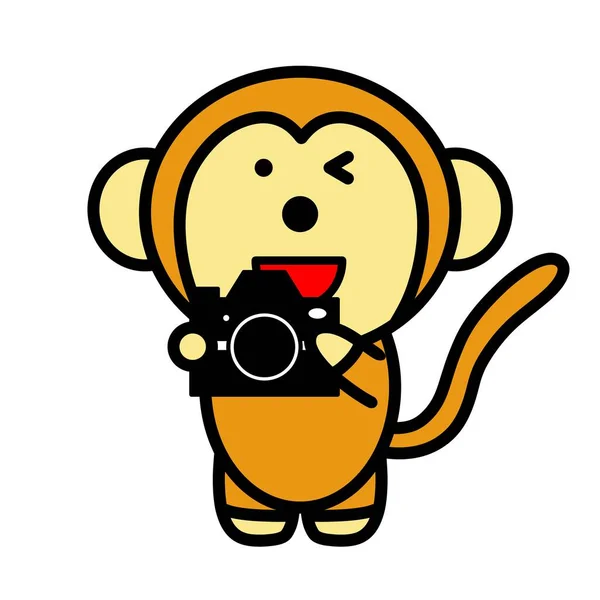 원숭이가 카메라를 — 스톡 사진