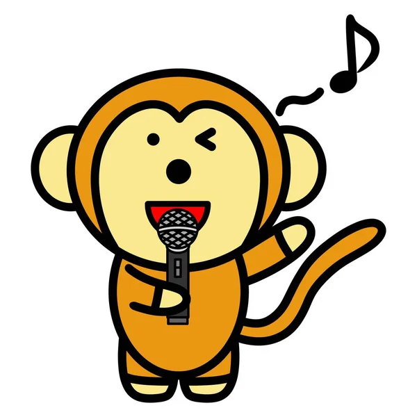 Eine Illustration Des Singenden Affen — Stockfoto