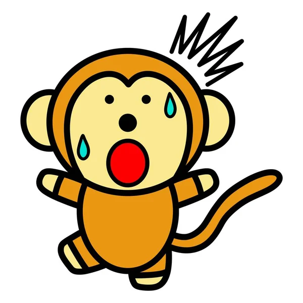 Ilustracja Zaskoczonej Małpy — Zdjęcie stockowe