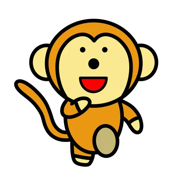 Uma Ilustração Macaco Execução — Fotografia de Stock