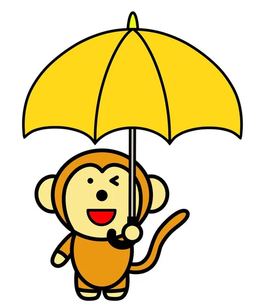 Een Afbeelding Van Een Aap Met Een Paraplu — Stockfoto