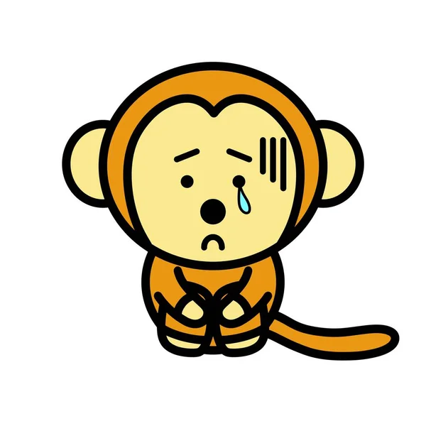 一只沮丧的猴子的例证 — 图库照片