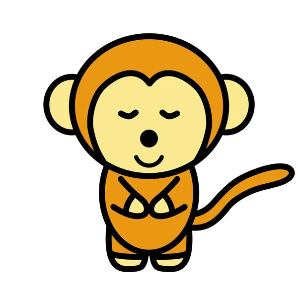 一只鞠躬的猴子的图例 — 图库照片