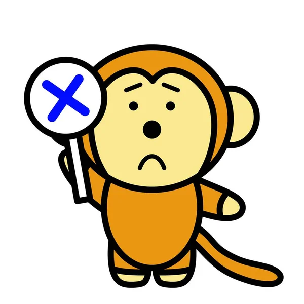 Ilustracja Małpy Wystawiającej Krzyż — Zdjęcie stockowe