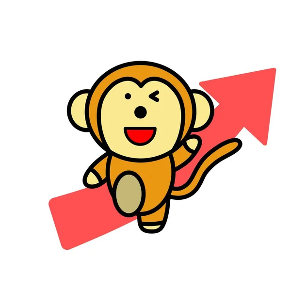 Uma Ilustração Macaco Seta Para Cima — Fotografia de Stock
