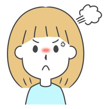 Kızgın bir kadının çizimi.