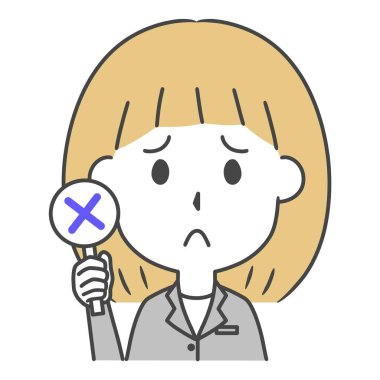 Haç takan takım elbiseli bir kadının resmi.