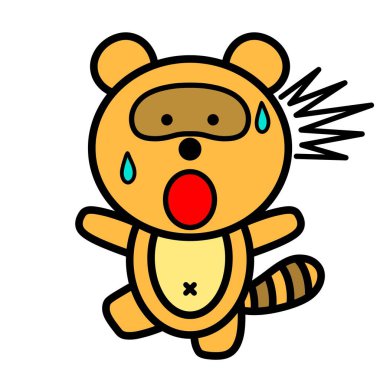 Şaşırmış rakun köpeğinin bir çizimi.