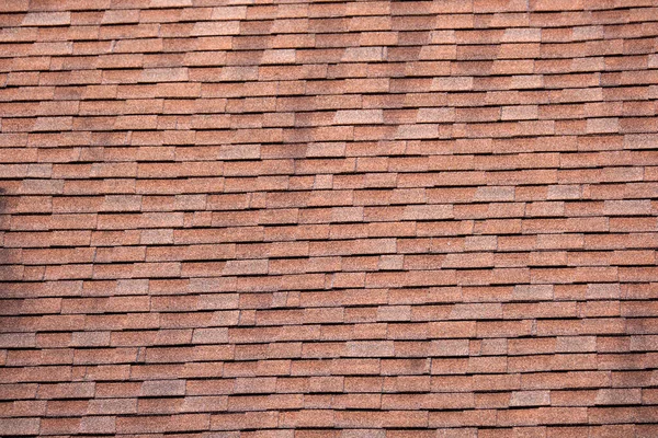 Closeup House Roof Top Covered Asphalt Bitumen Shingles Waterproofing New — Stok fotoğraf