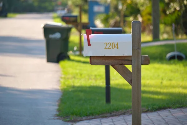 Typical American Outdoors Mail Box Suburban Street Side — Foto de Stock