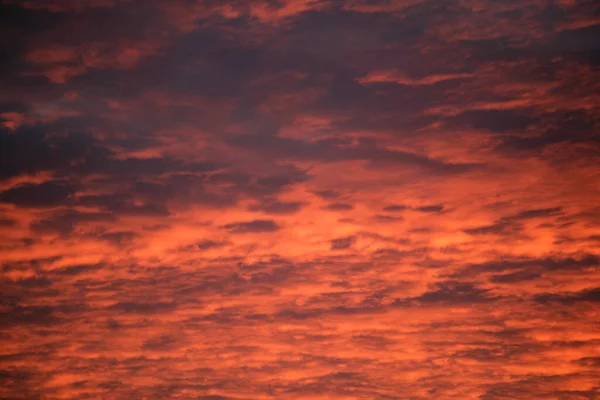 Яркое Красочное Небо Заката Яркими Гладкими Облаками Освещенными Закатом Солнечного — стоковое фото