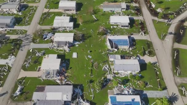 Gravemente Dañado Por Huracán Ian Casas Florida Zona Residencial Casas — Vídeos de Stock