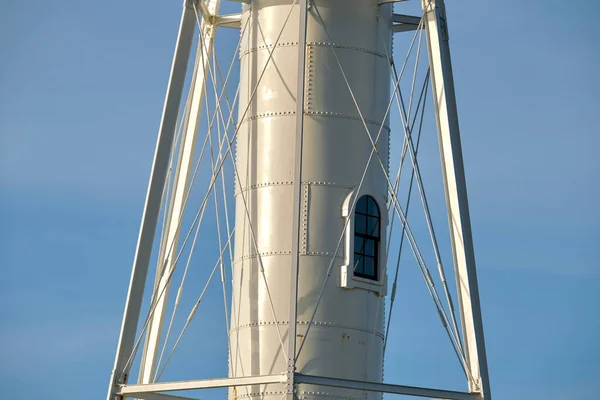 Металеві Каркасні Конструкції Високої Промислової Вежі Сталевими Стрижнями — стокове фото
