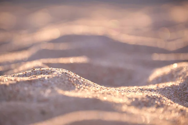 Nahaufnahme Der Sauberen Gelben Sandoberfläche Die Den Strand Meer Bedeckt — Stockfoto