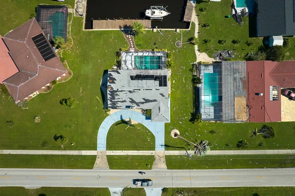 Ураган Йен Разрушил Крышу Жилого Дома Флориде Стихийные Бедствия Последствия — стоковое фото