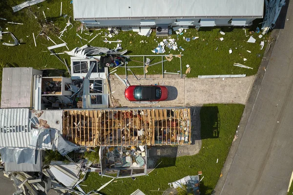 Zerstört Durch Hurrikan Ian Vororthäuser Florida Mobilheim Wohngebiet Folgen Von — Stockfoto