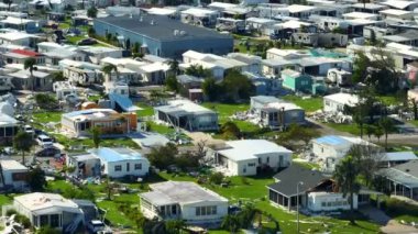 Florida 'daki taşınabilir evler, Ian Kasırgası tarafından yerle bir edildi. Doğal afetin sonuçları..