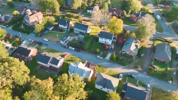 Flygfoto Över Tätt Belägna Familjehus South Carolina Förortsområde Fastighetsutveckling Amerikanska — Stockvideo