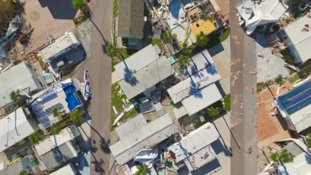 Ødelagt Orkanen Ian Forstæder Huse Florida Mobile Home Boligområde Konsekvenser – Stock-video