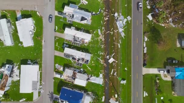 Case Gravemente Danneggiate Dopo Uragano Ian Florida Zona Residenziale Casa — Video Stock