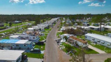 Florida 'daki taşınabilir evler, Ian Kasırgası tarafından yerle bir edildi. Doğal afetin sonuçları..