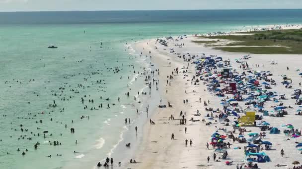Híres Siesta Key Strand Lágy Fehér Homok Sarasota Usa Sokan — Stock videók