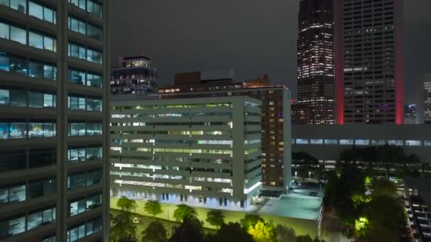 Night Urban Landscape Downtown District Atlanta City Georgia Usa Skyline — Video